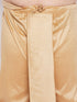 Vastramay Men's Plus Size Black Woven Kurta And Rose Gold Dhoti Set